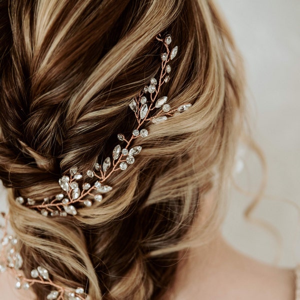 Braut Haarranke für die Braut Kristall Haarteil für Braut Kristall Haar Vine Hochzeit Gold Hair Vine Silber Kopfschmuck Hochzeit Haarteil Braut