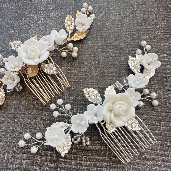 Wedding Hair Accessory, Pearl Bridal Hair Vine, Flower Hair  display picture 2
