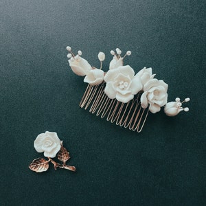 Rose Hairpiece for Wedding Floral Hair Comb with Roses Bridal Hairpiece, Gold Rose Hair Comb, Silver Floral Hair Comb, Rose Flower Hair Comb