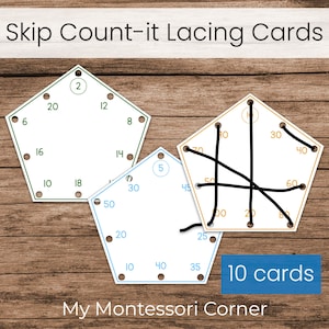 Montessori Skip Counting Lacing Cards (Math Extension Printable)