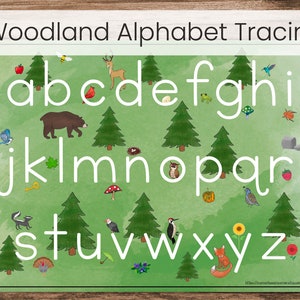 Woodland Alphabet Tracing Mat, Lowercase
