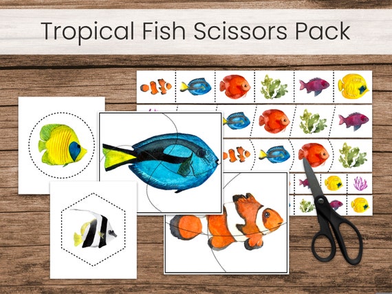 Ocean Fish Scissors Strips & Cutting Activities (Preschool Fine Motor Printable)