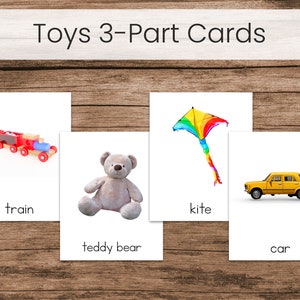 Toys Montessori 3-Part Cards: Homeschool Preschool Printable