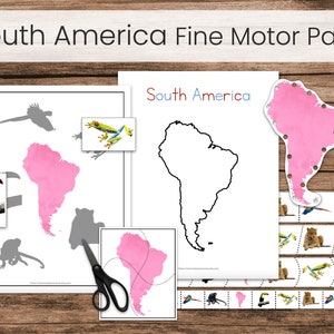 South America Fine Motor Pack (Montessori Continent Study Printable)