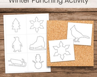 Winter Punching or Tracing Activity (Montessori Fine Motor Printable)