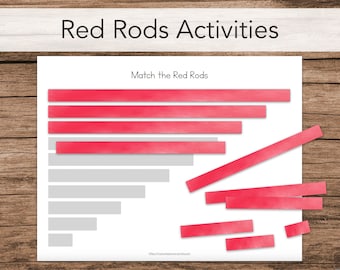 Montessori Red Rods Printable Activities