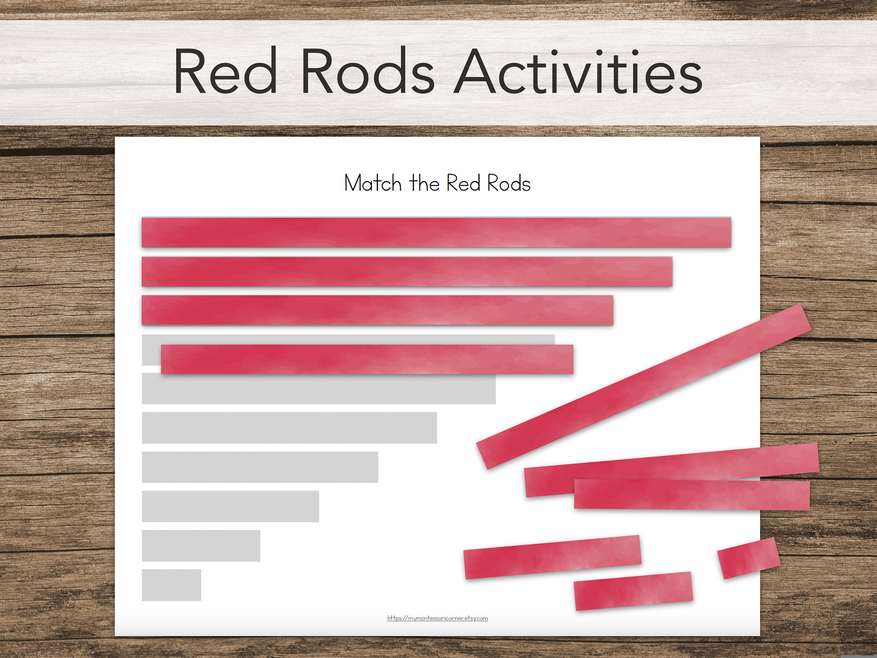 Montessori Red Rods Printable Activities