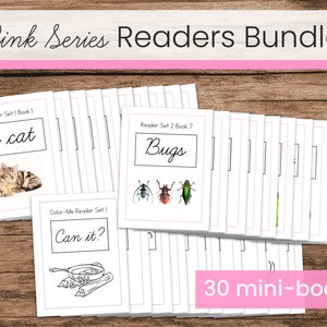Puede incluir: Un conjunto de 30 mini-libros para lectores principiantes. Los libros presentan palabras simples e ilustraciones. Los títulos incluyen "a cat", "Bugs" y "Can it?"