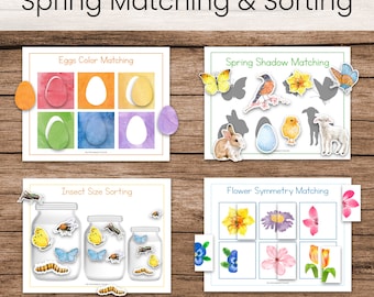 Spring Busy Binder, Preschool Matching Activities Printable - Updated