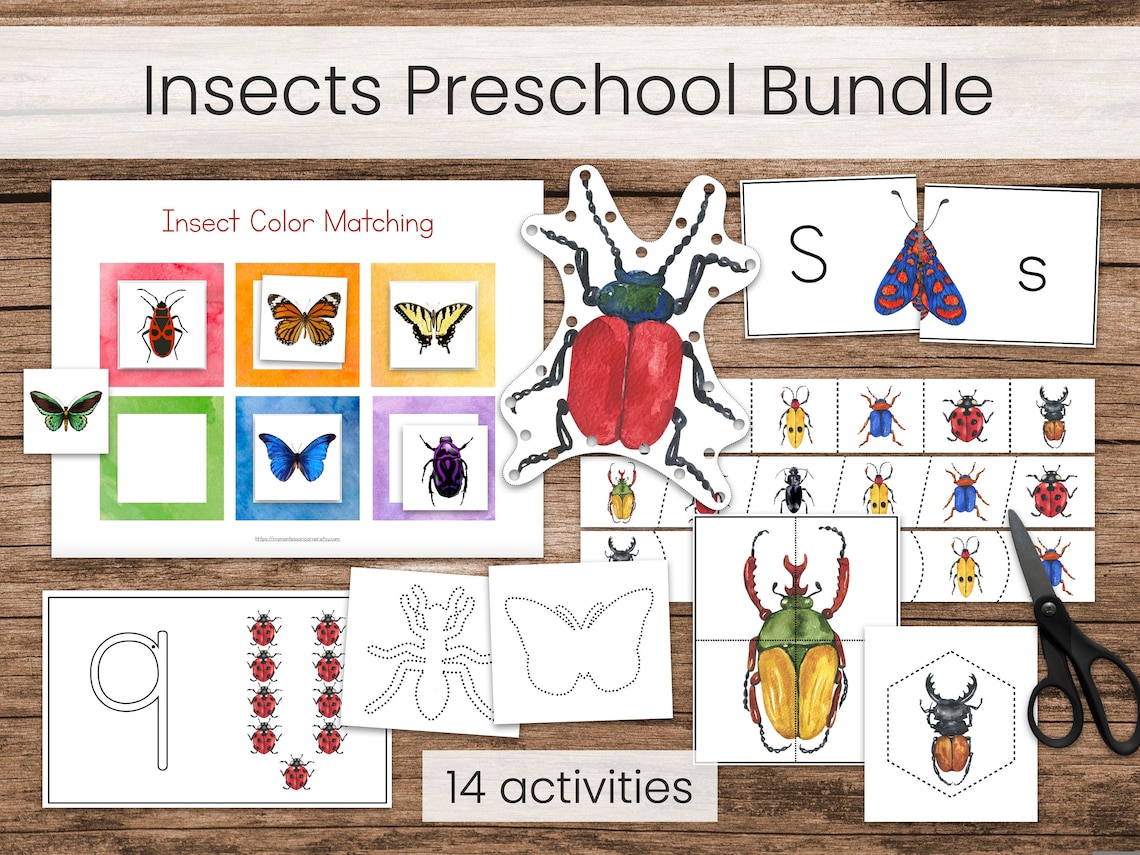 Insects Activity Bundle montessori Preschool Printable Unit Etsy