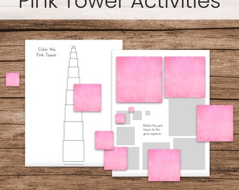 Activités imprimables de la tour rose Montessori