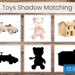 Montessori Toys Shadow Matching Cards Activité (préscolaire imprimable)