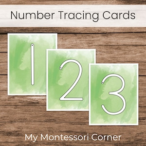 Number Tracing Cards: Montessori Sandpaper Numbers (Homeschool Preschool Printable Materials)