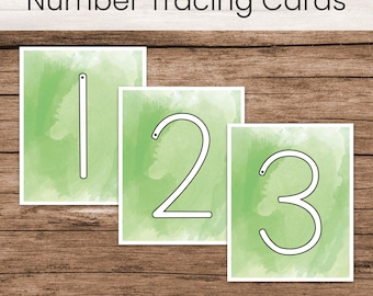 Number Tracing Cards: Montessori Sandpaper Numbers (Homeschool Preschool Printable Materials)