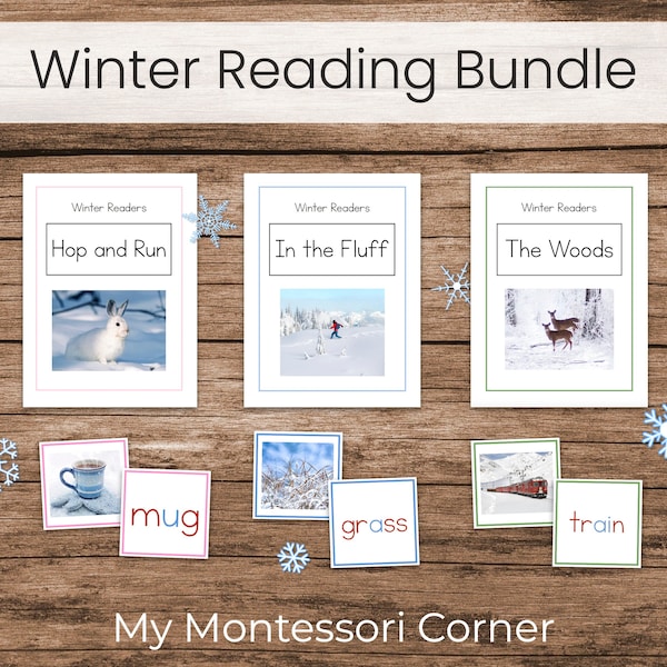 Winter Reading Bundle (Montessori Pink, Blue and Green Series)