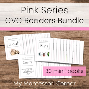 Montessori Pink Series Readers Bundle (CVC Decodable Books)