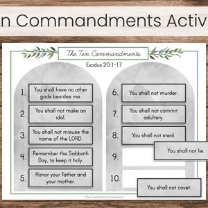 Ten Commandments Memorization Activity (Kids Bible Lesson Printable)