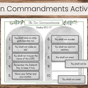 Ten Commandments Memorization Activity kids Bible Lesson Printable - Etsy