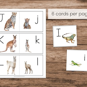 Uppercase-Lowercase Alphabet Matching Cards, Mother and Baby Animals (Montessori Preschool Printable) image 3
