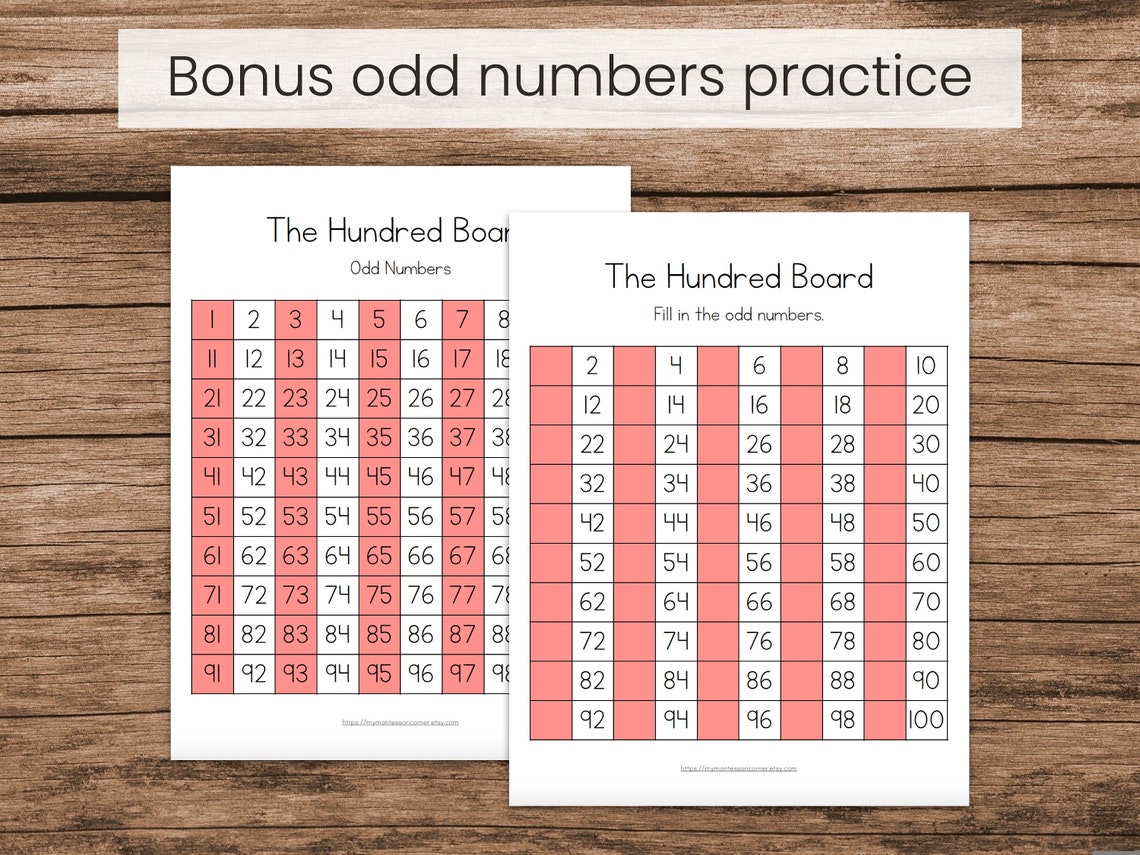 Hundred Chart Skip Counting Pack montessori Math Printable - Etsy