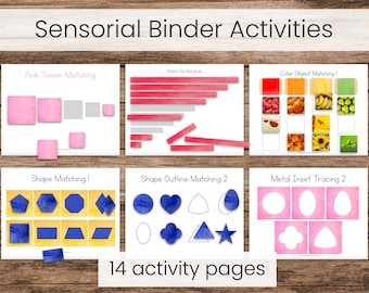 Montessori Shapes and Colors Busy Binder Activities (Preschool Matching and Sorting Printables)