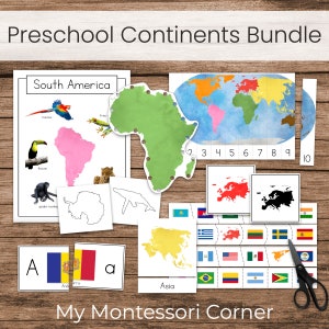 Montessori World Continents Preschool Geography Bundle