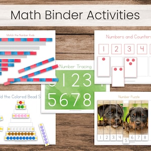Montessori Math Busy Binder Aktivitäten