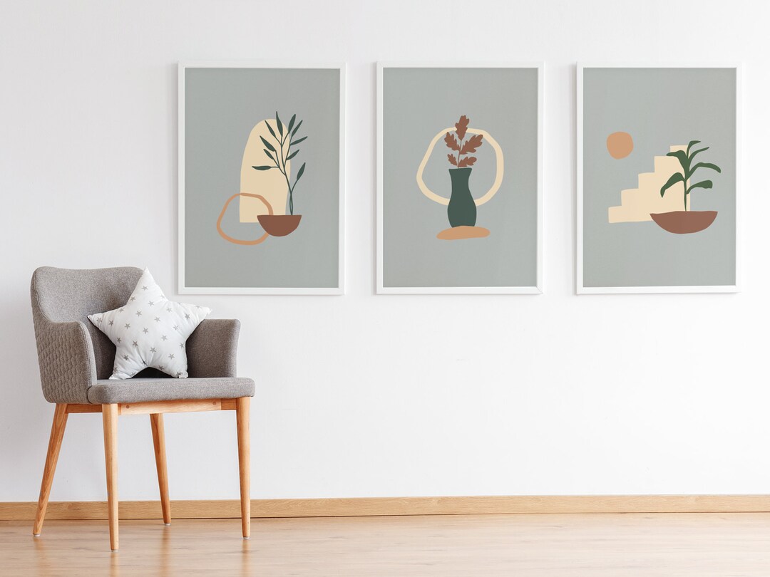 Wall Decor Art Set of Three, PRINTABLE Artwork Set, Downloadable Prints ...