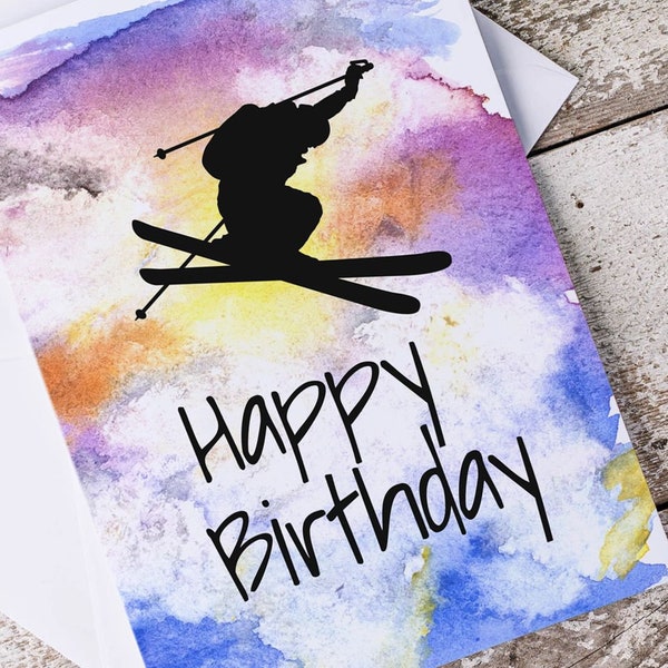 Ski Birthday Card - Etsy