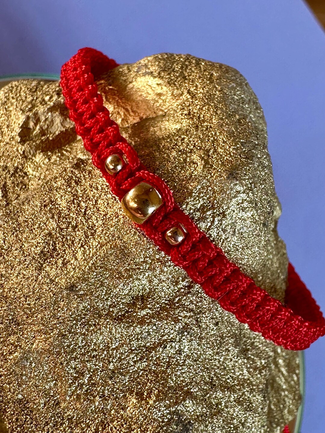 18k Red String Protection Bracelet With 18k Solid Italian Gold ...