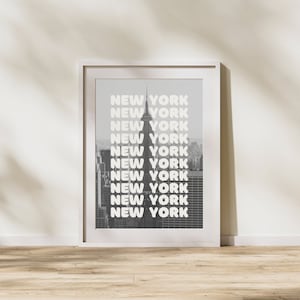 Black & White New York Digital Print | NYC | Manhattan | Wall Decor | Digital Download