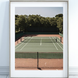 Aerial Tennis Court Digital Print Sporty Girl Pickleball College Dorm Artwork Digital Download image 5