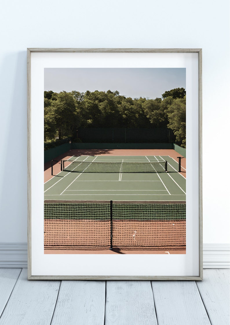 Aerial Tennis Court Digital Print Sporty Girl Pickleball College Dorm Artwork Digital Download image 5