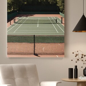 Aerial Tennis Court Digital Print Sporty Girl Pickleball College Dorm Artwork Digital Download image 4