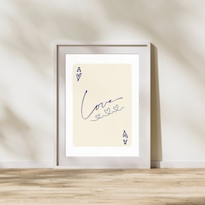 Ace Love Card Digital Print | Playing Card Art | Trendy Wall Decor | Digital Download