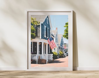 Nantucket Town Digital Print | Beach Vacation | Pool House | ACK | Summer | Artwork | Digital Download