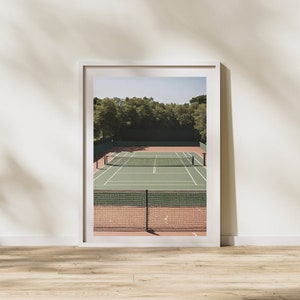 Aerial Tennis Court Digital Print Sporty Girl Pickleball College Dorm Artwork Digital Download image 1