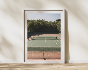 Aerial Tennis Court Digital Print | Sporty Girl | Pickleball | College Dorm Artwork | Digital Download