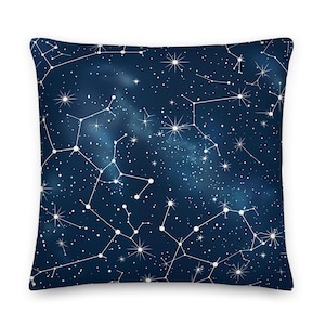 Almohada de constelaciones astronómicas: almohada celestial, Osa Mayor, Orión, Casiopea, Leo, Canis Major, Cygnus, Pegasus, Géminis, Aquila
