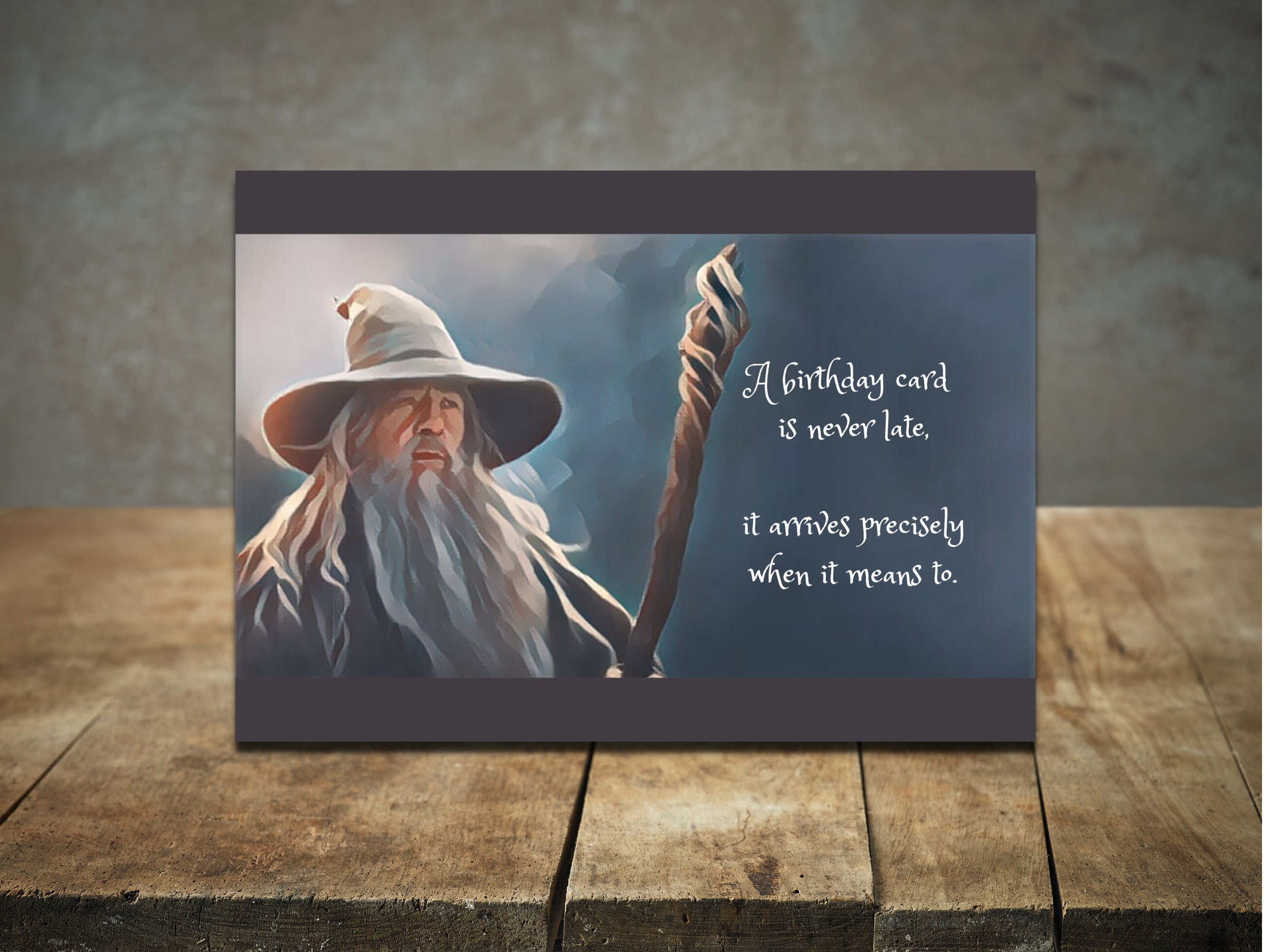 Printable Birthday Card |tolkien Inspired Gandalf | Instant