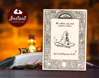 Printable Graduation/Birthday Card | Magical HP Themed | Digital Print | Instant Download