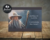 Printable Birthday Card |Tolkien Inspired Gandalf | Instant Download | Digital File