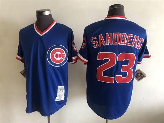 Men's Majestic Chicago Cubs #23 Ryne Sandberg Authentic White Home  Cooperstown MLB Jersey