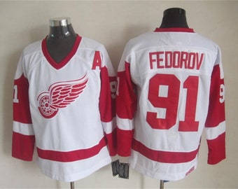 Nike Authentic Sergei Fedorov Detroit Red Wings NHL Hockey Jersey Vintage  Red 48
