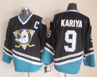 NEW DESIGN Vintage Mighty Ducks 9 Paul Kariya Ice Hockey Jersey Stitched  S-3XL