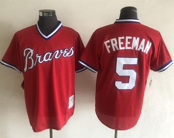 Throwback Atlanta Braves Freddie Freeman Vintage Baseball 