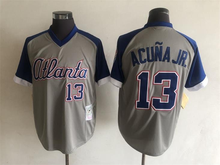 Throwback Atlanta Braves Ronald Acuna JR. Vintage Baseball 