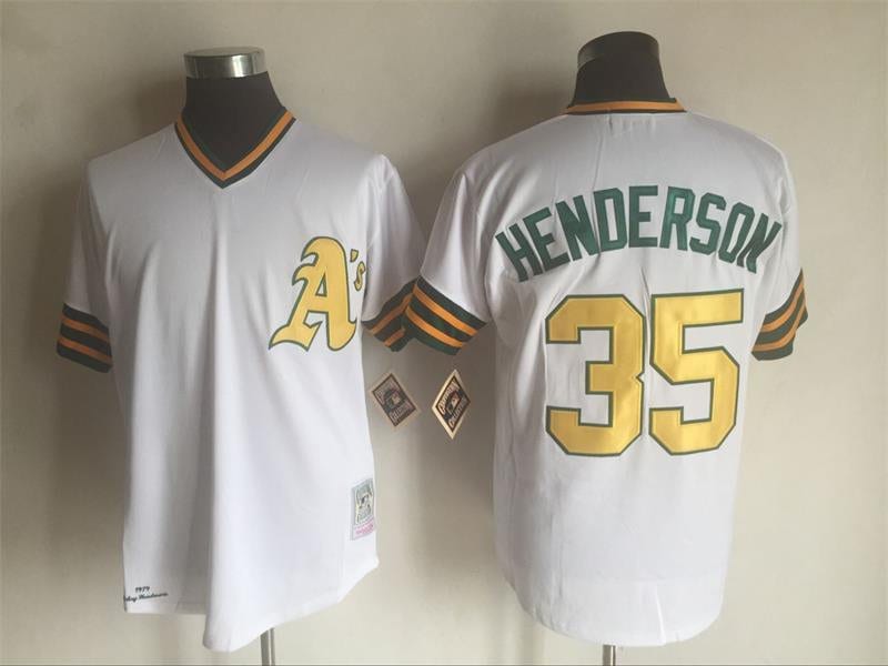 Throwback Oakland Athletics Rickey Henderson Vintage Baseball Jersey