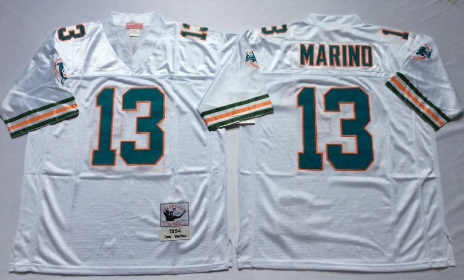 Miami Dolphins Dan Marino #13 Mitchell & Ness White 1990 NFL Authentic  Jersey