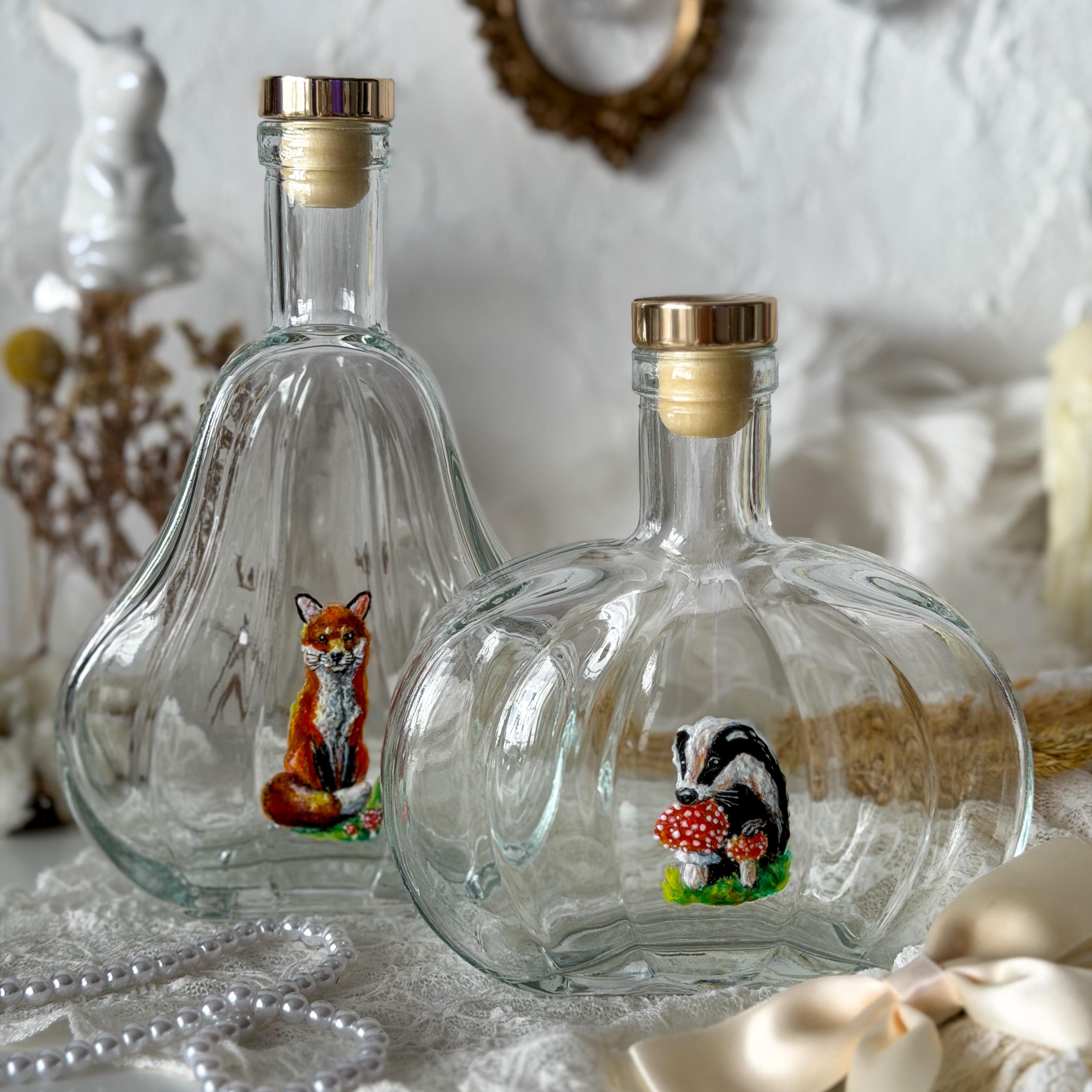 Glass cow bottle